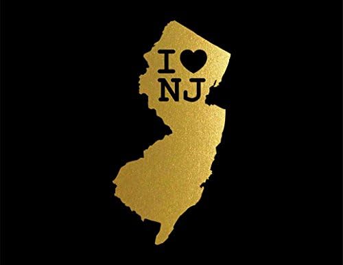 ND358G Imádom New Jersey-Matrica | 5.5-Hüvelyk 2.9-Hüvelyk | Prémium Minőségű Arany Vinil