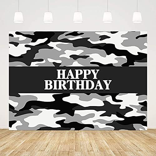 MEHOFOND Hadsereg Katonája Happy Birthday Party Dekoráció Hátteret Hadsereg Fekete-Fehér Álcázás Fotózás Háttér Torta Táblázat