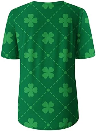 A Nők St. Patrick Nap Póló Zöld Szerencsés Ír Shamrock Tshirts Alkalmi Divat Rövid Ujjú Sleeve Pulóver Maximum