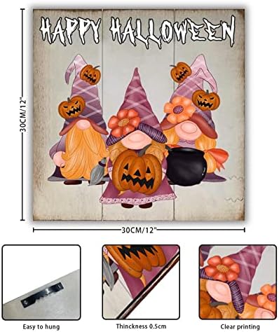 Atinarrogo Boldog Halloween Tök Gnome-Fa Jelek Üst Fal Alá Boldog Halloween Parasztház Stílusú Fali Dekor Klasszikus Falra