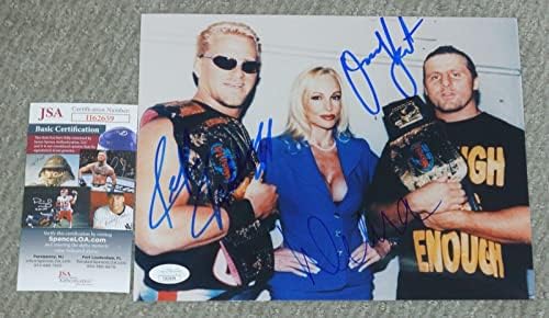 OWEN HART Debra J Jarrett Aláírt WWE WWF Birkózás 8x10 Fotó + TÁRSASÁGGAL COA II62659 - Dedikált Birkózás Fotók