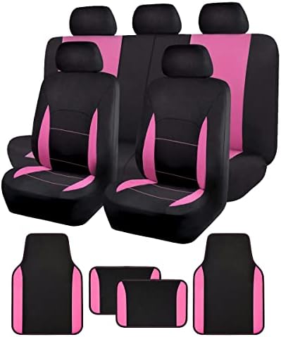 Flying Banner Combo Pack autó üléshuzatok, autós Combo szőnyegek autó, Tehergépkocsi TEREPJÁRÓ (Rózsaszín, üléshuzatok +