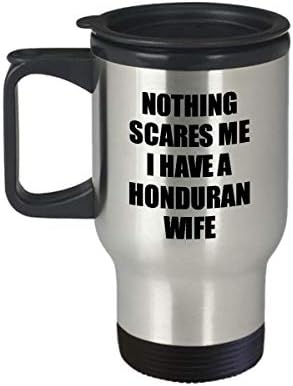 Hondurasi Felesége Utazási Bögre Valentin Nap Ajándék, A Férj A Férj Őt Honduras Feleség Gag Semmi Sem Ijeszt Meg 14 Oz Szigetelt