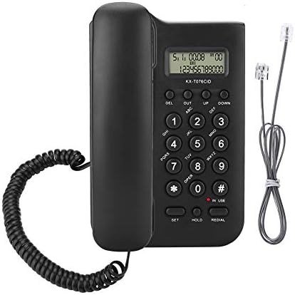 Vezetékes Telefon, Íróasztal Vezetékes Telefon Háttérvilágítású Kijelző, Hívófél-AZONOSÍTÓ & hívásvárakoztatás Funkciót,