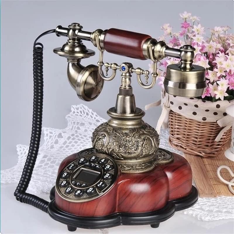 N/Antik, Vezetékes Telefon Gyanta Rögzített Digitális Retro Telefon Gombot, Tárcsázza a Klasszikus, Dekoratív Forgó Tárcsa