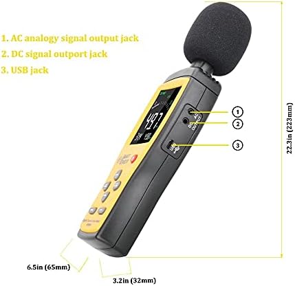 WDBBY Digitális Hang zajszintet Decibel Mérő Audio Teszter 30~130 DBA Színes LCD Kijelző Autóipari Mikrofon DB Mérő