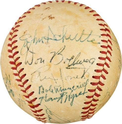 1951-ben a Kansas City Blues Csapat Aláírt Baseball Mickey Mantle Kisebb Liga SZÖVETSÉG COA - Dedikált Baseball