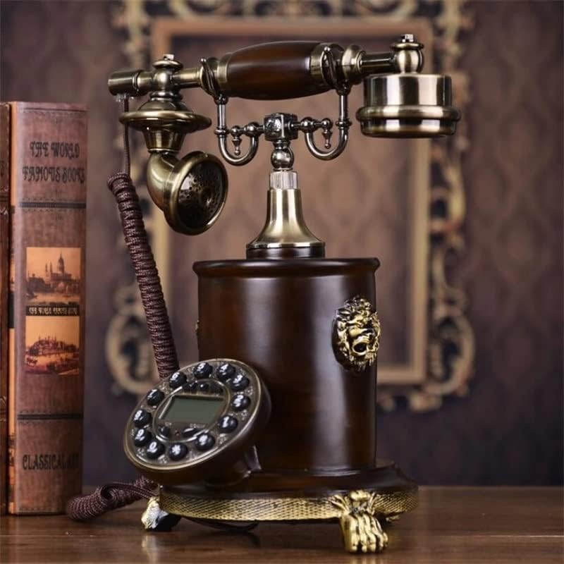 HOUKAI Antik Vezetékes Telefon Retro Kreatív Lelkipásztori Vezetékes Telefon Kék Háttérvilágítás+Kihangosító+Hívófél-AZONOSÍTÓ