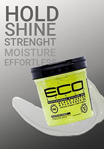 ECOCO Eco Style Gél - Fekete Castor Lenmag Olaj - Tartós Ragyog - Táplálja, Javítás, Sérült Haj - Elősegíti az Egészséges