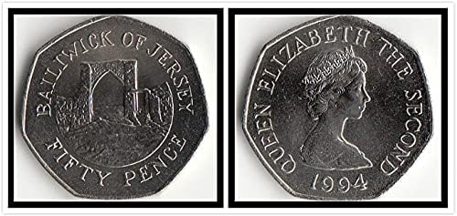 Európai New Jersey 50 Penny Érme Év Random Külföldi Érmék Emlékérmék Gyűjtemény