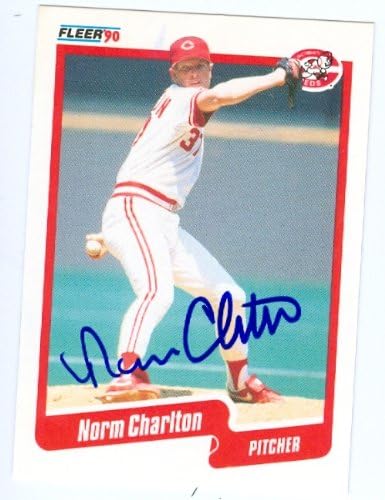 Autogramot Raktár 38558 Norm Charlton Dedikált Baseball Kártya - Cincinnati Reds 1990 Fleer - Szám 416 67