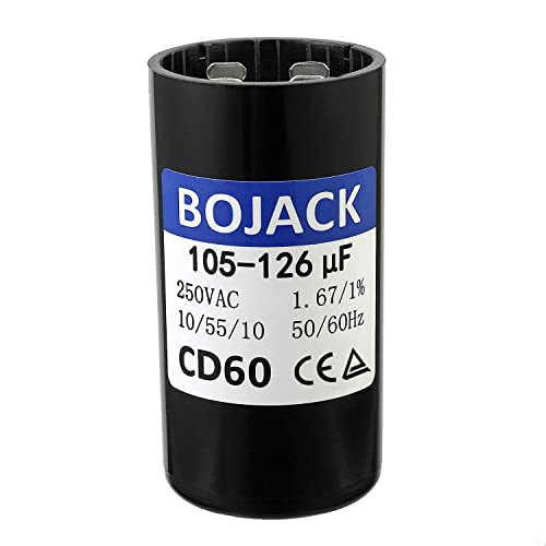 BOJACK 105-126 uf/MFD 250 VAC ±20% 50/60 Hz CD60 Kerek Motor Jól Szivattyú Start Kondenzátor