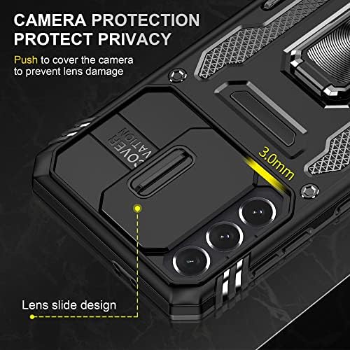 THMEIRA Páncél védőtok Samsung Galaxy S21 FE 6.4, Katonai Samsung Galaxy S21 FE Esetében Screen Protector [2 Db] Dia Kamera