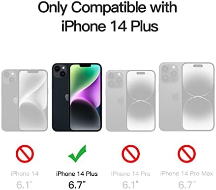 JETech Mágneses tok iPhone 14 Plusz 6.7-Es Kompatibilis a MagSafe, Áttetsző Matt Vissza Slim Ütésálló Telefon Cover (Fekete)