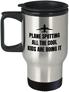 Légi Felderítő Ajándék - Plane Spotting Utazási Bögre - Repülés Megszállottja Jelen - A Menő Srác Csinálja
