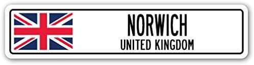 Norwich, Egyesült Királyság Utcatábla Brit Brit Brit Zászló Ajándék