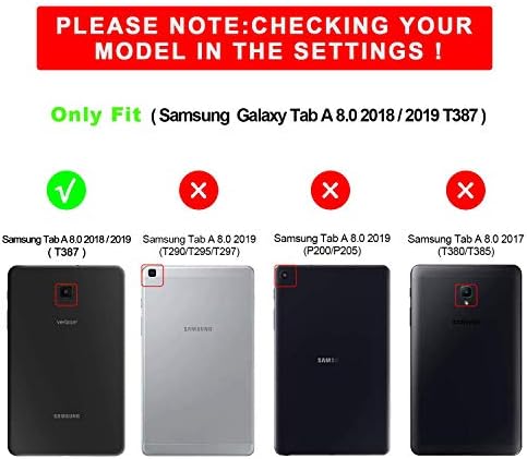 Samsung Galaxy Tab Egy 8.0 2018 Esetben, BRAECN [360 Fokos Állvány/csuklópánt] [Levehető vállpánt] Három Réteg Masszív Ütésálló