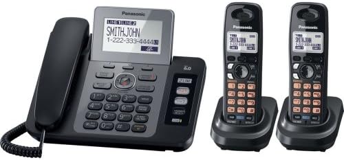 Panasonic KX-TG9472B DECT 6.0 2-Vonalak Telefon Digitális Üzenetrögzítő, valamint Contact Sync, Fekete, 2 Kézibeszélő