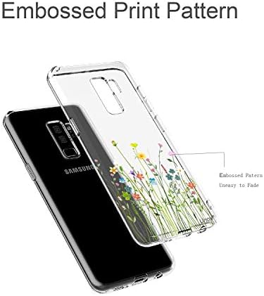 Unov Esetben a Galaxy S9 Plusz Világos Design Puha TPU Sokk Abszorpciós Slim Dombornyomott virágmintás Védő hátlap (Virág,