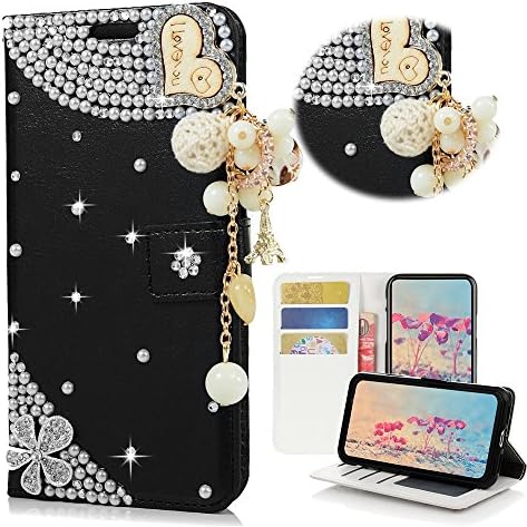 STENES BlackBerry KULCS2 LE Case - Stílusos - 3D Kézzel készített Bling Kristály Pillangó, Virág, Virágos Mágneses Pénztárca