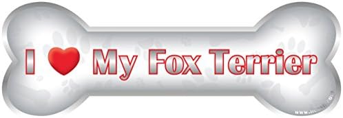 iLeesh Szeretem A Fox Terriert Csont Autó Mágnes, Fényvisszaverő Chrome