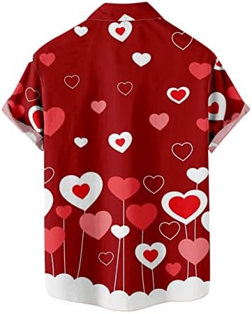 A szerelem Ingek, Férfi Alkalmi Teljes Gomb Rövid Ujjú Tshirt Férfi Szíve Grafikus Póló Valentin Napi Ajándékok számára