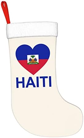 QG ZZX Szerelem Haiti Karácsonyra Karácsonyi Harisnya Kandalló Zokni 18 Cm Ünnepi Dekoráció