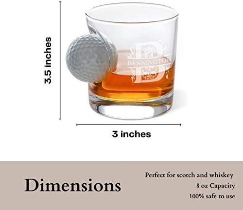 Személyre szabott Whiskys Üveg (Filigrán Design) - Régi Whiskys Poharat a golflabdát Beágyazott - Egyedi Ajándék Férfiaknak,