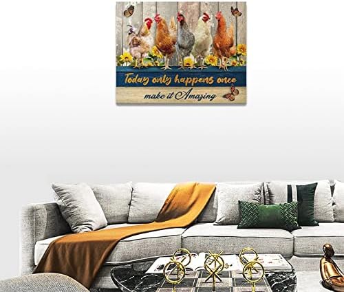 Parasztház Csirke Dekor, Fali Art-Farm Kakas Csirke Képek Vászon Nyomtatás Rusztikus Festmény Modern Otthon Keretes Mű Fürdőszoba,