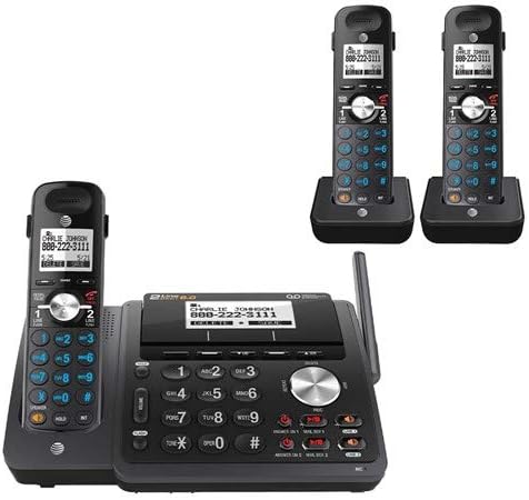 Az AT&T TL88102BK DECT 6.0 2-Sor Bővíthető Vezeték nélküli Telefon, Üzenetrögzítő, valamint a Kettős hívóazonosító/hívásvárakoztatás,