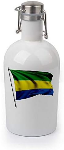 ExpressItBest 64oz Growler - Zászló, Gabon (Gaboni) - Sok Lehetőség