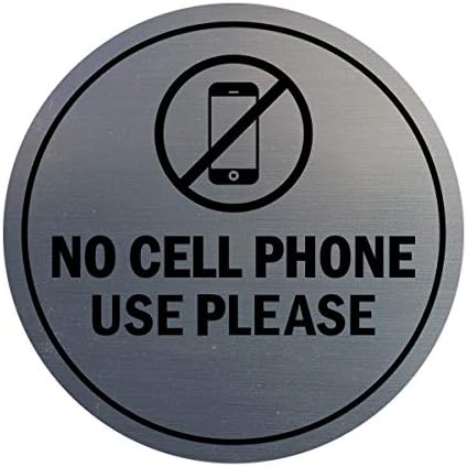 A Jelek ByLITA Kör Nem Mobiltelefon Használata Kérem, Írja Alá (Csiszolt Ezüst) - Kis