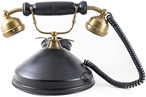 Antik Réz Nyugati Telefon Vintage Dekoratív Asztali Vezetékes Telefon Nem Működik Viktoriánus Klasszikus Ajándék Home/Office